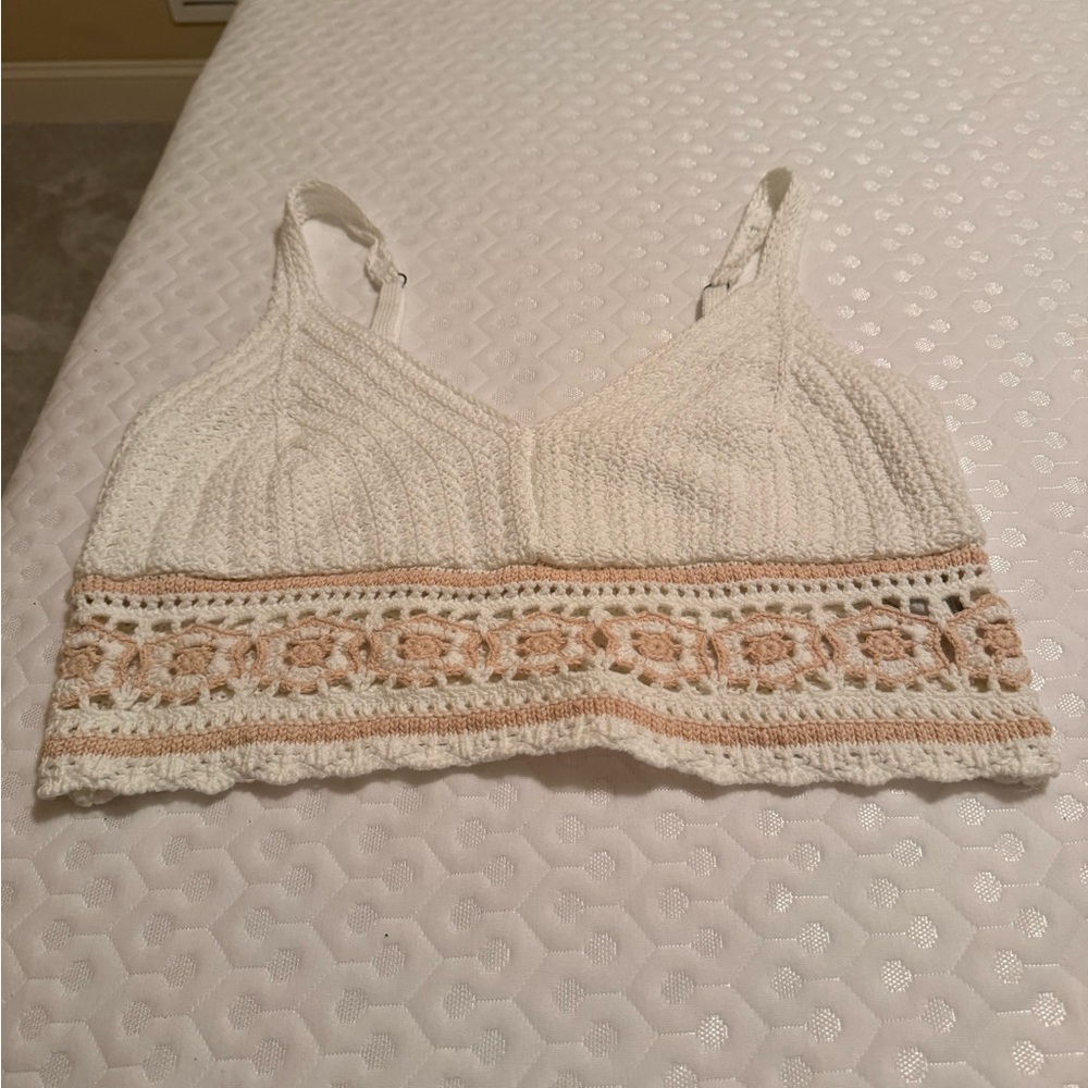 Crochet white tank
